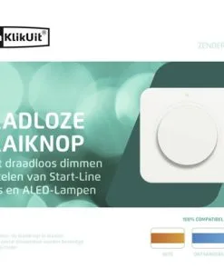 KLIKAANKLIKUIT® Draadloze Draaiknop Voor Dimmers AWRT-1000 10 KLIKAANKLIKUIT® Draadloze Draaiknop Voor Dimmers AWRT-1000 -Binnenverlichting Verkoopwinkel DV 8 10273887 01 4c NL 20200406144653
