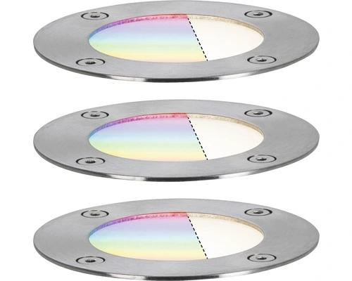 PAULMANN Plug & Shine ZigBee Grondinbouwspot Ø 98 Mm RGB+CCT IP65 24V Zilver (basissset) 1 PAULMANN Plug & Shine ZigBee Grondinbouwspot Ø 98 Mm RGB+CCT IP65 24V Zilver (basissset)