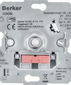 BERKER Dimmer Inbouwelement 2909 Universeel Draai-uit (halogeen 20-200 W)