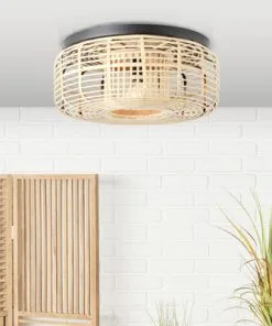 BRILLIANT Plafondlamp Crosstown Ø 45 Cm Bamboe Natuur