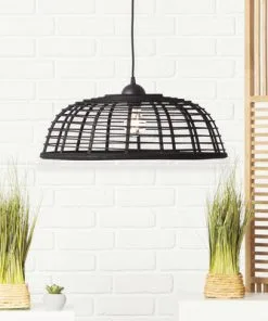 BRILLIANT Hanglamp Crosstown Ø 47 Cm Bamboe Zwart