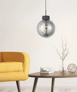 BRILLIANT Hanglamp Astro Ø 30 Cm Zwart-rookglas