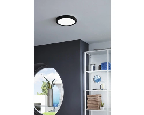 EGLO LED Plafonniere Fueva-1 Ø 30 Cm IP44 Zwart 1 EGLO LED Plafonniere Fueva-1 Ø 30 Cm IP44 Zwart