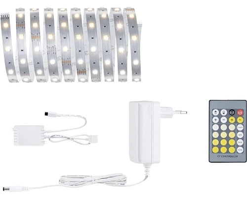 PAULMANN MaxLED 250 LED-strip Basisset Instelbaar Wit 300 Cm Zilver Ongecoat 1 PAULMANN MaxLED 250 LED-strip Basisset Instelbaar Wit 300 Cm Zilver Ongecoat