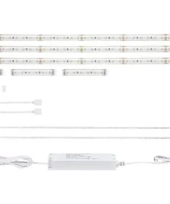 PAULMANN MaxLED 500 LED-strip Keukenset Met Touchschakelaar Warmwit 3x60 Cm Zilver Gecoat