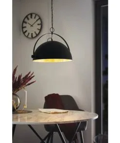 EGLO Hanglamp Covaleda 1 Zwart/goud