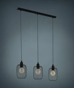 EGLO Hanglamp Wrington 3-lichts Zwart