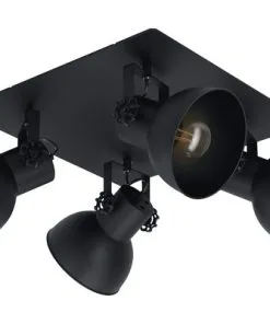 EGLO Opbouwspot Barnstaple 1 4-lichts Zwart