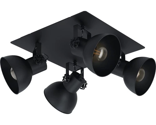 EGLO Opbouwspot Barnstaple 1 4-lichts Zwart 1 EGLO Opbouwspot Barnstaple 1 4-lichts Zwart