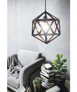 EGLO Hanglamp Embleton 1 Ø 30,5 Cm Zwart/koper