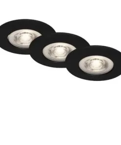 BRILONER LED Inbouwspot Set 7047 Ø 90 Mm Zwart, 3 Stuks
