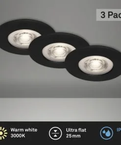 BRILONER LED Inbouwspot Set 7046 Ø 90 Mm Zwart, 3 Stuks -Binnenverlichting Verkoopwinkel DV 8 10326952 02 4c DE 20221005094650