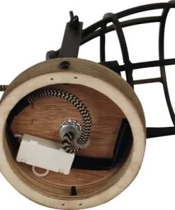 CHERICONI Plafondspot Aperto 1-lichts Zwart/hout -Binnenverlichting Verkoopwinkel DV 8 10326972 03 4c NL 20201224201653