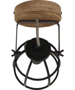 CHERICONI Plafondspot Aperto 1-lichts Zwart/hout -Binnenverlichting Verkoopwinkel DV 8 10326972 04 4c NL 20211006084653