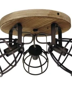CHERICONI Plafondspot Aperto 3-lichts Zwart/hout -Binnenverlichting Verkoopwinkel DV 8 10326978 05 4c NL 20211006084653