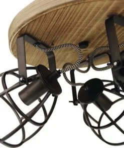 CHERICONI Plafondspot Aperto 3-lichts Zwart/hout -Binnenverlichting Verkoopwinkel DV 8 10326978 06 4c NL 20211006084653