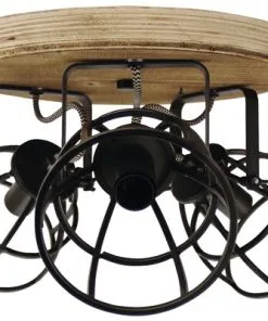 CHERICONI Plafondspot Aperto 3-lichts Zwart/hout -Binnenverlichting Verkoopwinkel DV 8 10326978 07 4c NL 20211006084653