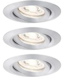 PAULMANN LED Inbouwspot Set Nova Mini Ø 66 Mm Aluminium, 3 Stuks
