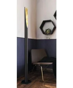 EGLO LED-vloerlamp Barbotto Zwart-goud