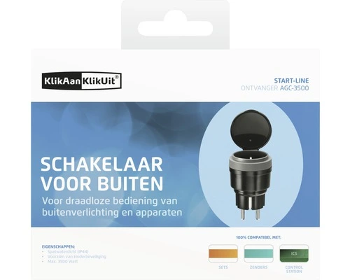 KLIKAANKLIKUIT® Stopcontactschakelaar Voor Buiten AGC-3500 Zwart 6 KLIKAANKLIKUIT® Stopcontactschakelaar Voor Buiten AGC-3500 Zwart - Afbeelding 6
