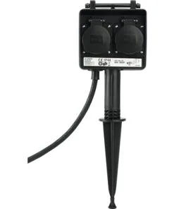 Tuincontactdoos 2-voudig Op Grondpen IP44