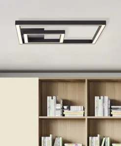 BRILLIANT LED Plafondlamp Quon 2-lichts 40x40 Cm Zwart