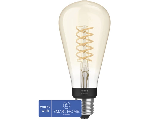 PHILIPS Hue White LED Filament Lamp E27/7W ST72 1 PHILIPS Hue White LED Filament Lamp E27/7W ST72
