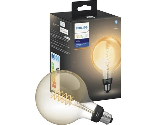 PHILIPS Hue White LED Filament Lamp E27/7W G125 4 PHILIPS Hue White LED Filament Lamp E27/7W G125 - Afbeelding 4
