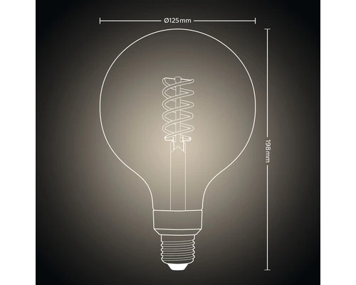 PHILIPS Hue White LED Filament Lamp E27/7W G125 5 PHILIPS Hue White LED Filament Lamp E27/7W G125 - Afbeelding 5