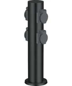 LALUMI Buitenstopcontact Dody 4-voudig Zwart