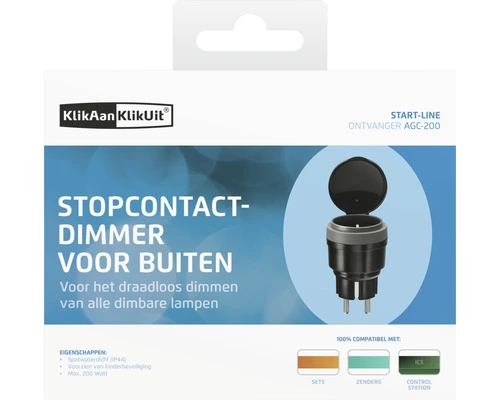 KLIKAANKLIKUIT® Stopcontactdimmer Voor Buiten AGC-200 Zwart 4 KLIKAANKLIKUIT® Stopcontactdimmer Voor Buiten AGC-200 Zwart - Afbeelding 4
