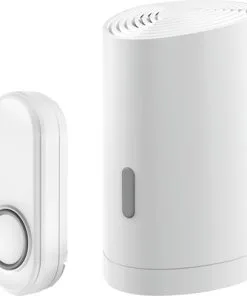 Binnenverlichting Verkoopwinkel 21 KLIKAANKLIKUIT® Mobiele Draadloze Deurbelset ACDB-9000AC Wit