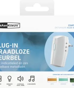 KLIKAANKLIKUIT® Plug-in Draadloze Deurbel ACDB-8000C Wit -Binnenverlichting Verkoopwinkel DV 8 10403066 04 4c NL 20210217051527