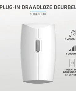 KLIKAANKLIKUIT® Plug-in Draadloze Deurbel ACDB-8000C Wit -Binnenverlichting Verkoopwinkel DV 8 10403066 05 4c NL 20210217051911