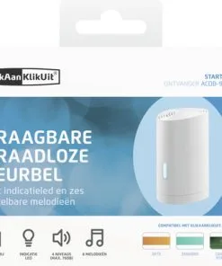 KLIKAANKLIKUIT® Mobiele Draadloze Deurbel ACDB-9000C Wit 7 KLIKAANKLIKUIT® Mobiele Draadloze Deurbel ACDB-9000C Wit -Binnenverlichting Verkoopwinkel DV 8 10403067 04 4c NL 20210217064533