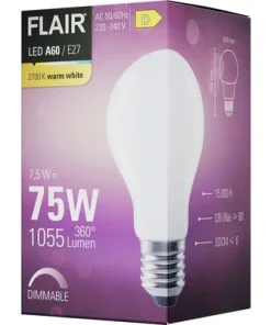 FLAIR LED Lamp E27/7,5W A60 Warmwit Mat -Binnenverlichting Verkoopwinkel DV 8 10436359 05 4c DE 20220608171756