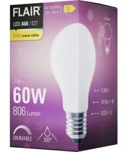 FLAIR LED Lamp E27/6,5W A60 Warmwit Mat -Binnenverlichting Verkoopwinkel DV 8 10437235 04 4c DE 20220329071754
