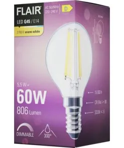 FLAIR LED Lamp E14/5,5W G45 Warmwit Helder -Binnenverlichting Verkoopwinkel DV 8 10437393 05 4c DE 20220401114753