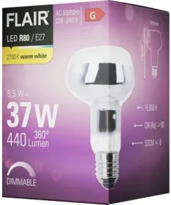 FLAIR LED Lamp E27/5,5W R80 Warmwit Mat -Binnenverlichting Verkoopwinkel DV 8 10437705 04 4c DE 20220608171756