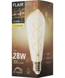 FLAIR LED Lamp E27/4W ST64 Spiraal Warmwit Amber -Binnenverlichting Verkoopwinkel DV 8 10445496 04 4c DE 20220401171654