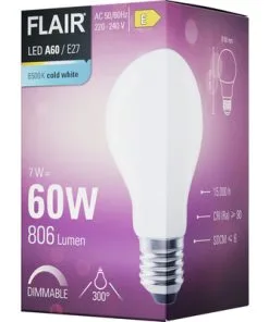 FLAIR LED Lamp E27/6,5W A60 Daglicht Wit Mat -Binnenverlichting Verkoopwinkel DV 8 10445661 04 4c DE 20220329051654