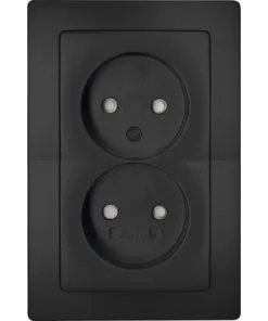 KOPP Paris Inbouw Wandcontactdoos 2-voudig Mat Zwart