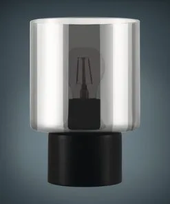 EGLO Tafellamp Gorosiba Zwart-rookglas