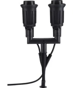 Grondspot Dubbel 36 Cm IP44 Zwart (excl. Lichtbron)