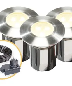 Season Lights SEASONLIGHTS LED Grondinbouwspot Set Ø 42 Mm RVS, 3 Stuks