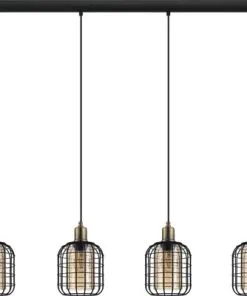 EGLO Hanglamp Chisle 4-lichts Zwart-brons