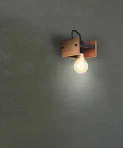 BRILLIANT Wandlamp Calandra Hout-metaal Zwart