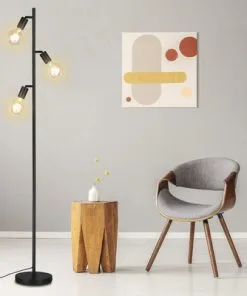 BRILONER Vloerlamp Kuglo 3-lichts Zwart