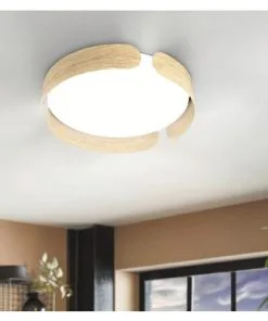 Binnenverlichting Verkoopwinkel 14 EGLO LED Plafonniere Valcasotto Ø 37 Cm Bruin