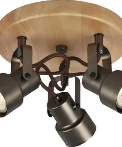 BRILONER LED Plafondspot 2872-035 3-lichts Grijs-hout
